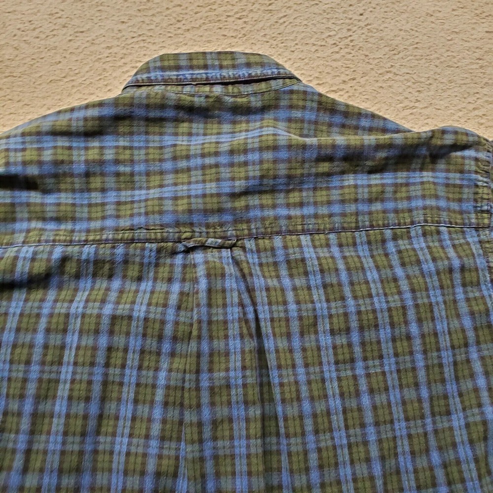 Chaps Ralph‎ Lauren Shirt Mens Medium Blue Plaid Button Down Classiccore Pocket - Picture 5 of 11